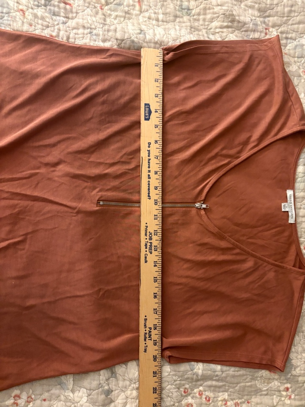 Green Envelope Short Sleeve Top - Terracotta - Picture 6 of 7